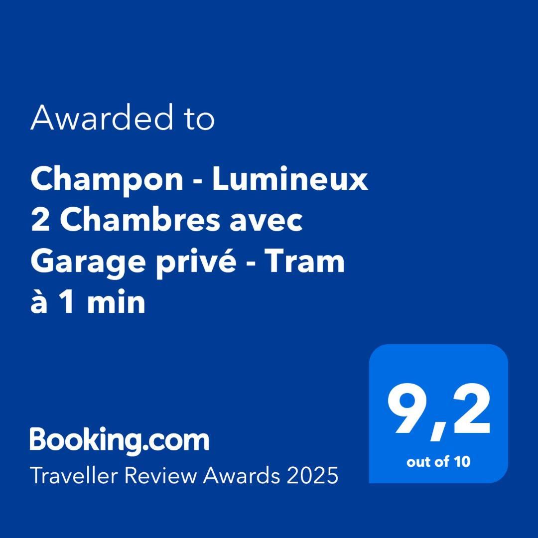 Champon - Lumineux 2 Chambres Avec Garage Prive - Tram A 1 Min Grenoble Ngoại thất bức ảnh
